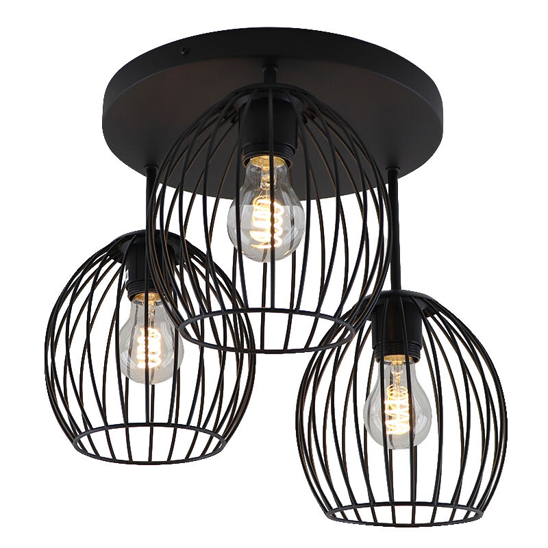 Lampada da soffitto nera industriale, Wiro