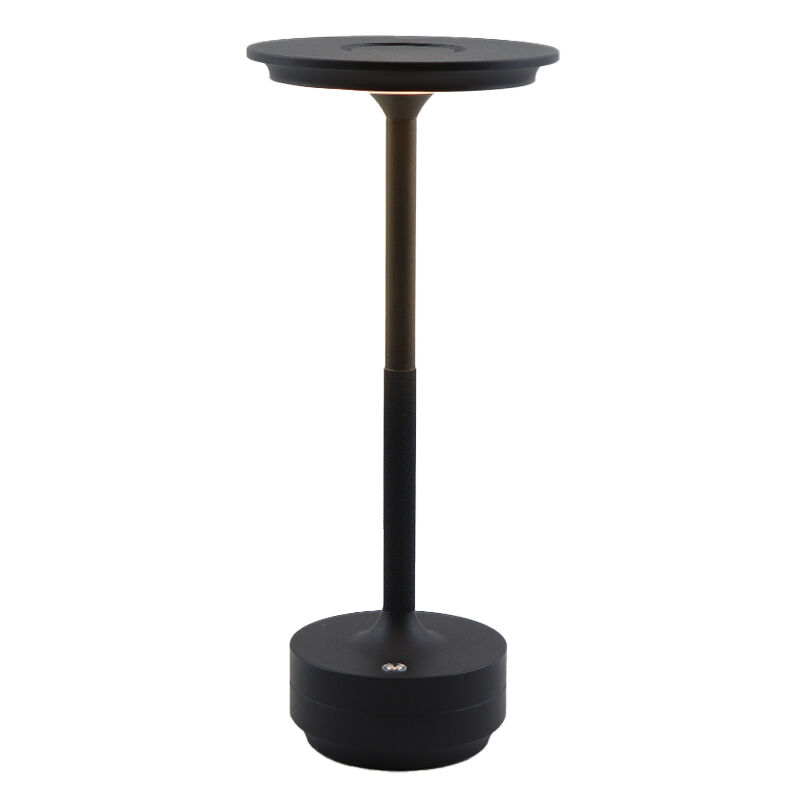 Lampada da tavolo ricaricabile nera moderna, Arvind, 3W, bianco regolabile tra caldo e freddo LED, con interruttore