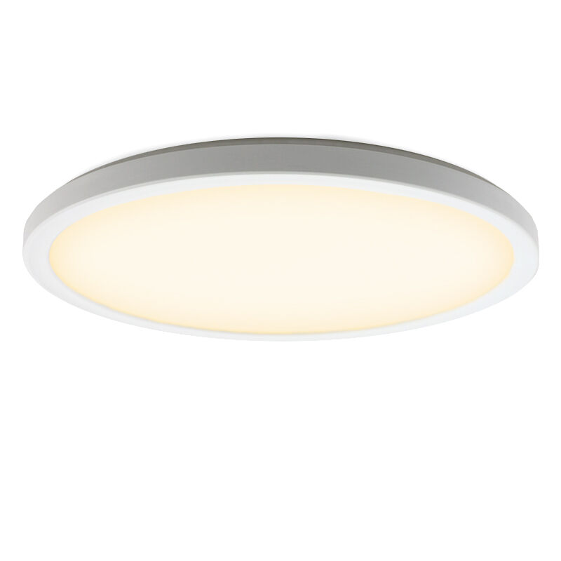 Plafoniera bianca in plastica, Shona, 18W, 3000K LED, dimmer in 3 fasi