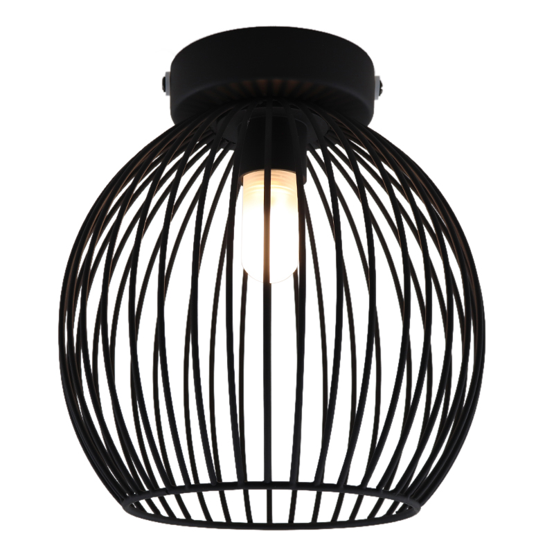 Lampada da soffitto da bagno nera industriale, Wiro, IP44