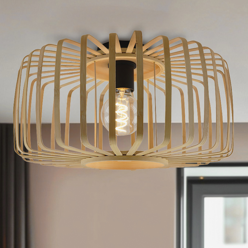 Lampada da soffitto in bambù marrone, Tina