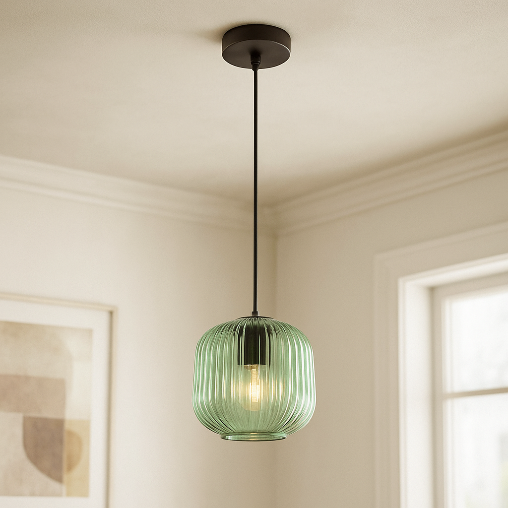 Lampada a sospensione verde design, Charlois
