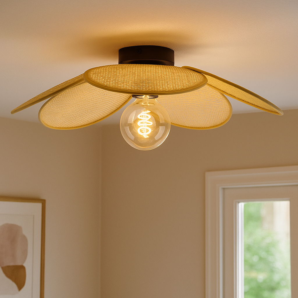 Lampada da soffitto in rattan marrone, Rowen