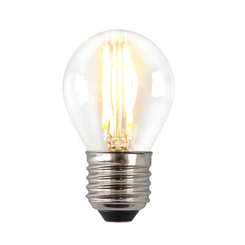 Olucia lampadina a filamento LED E27 regolabile Melchis, P45, 4W, 2700K