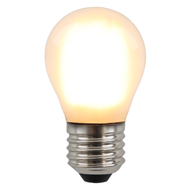 Olucia lampadina a filamento LED E27 regolabile Carel, P45, 5W, 2700K