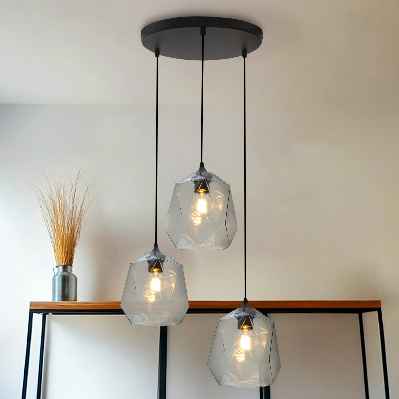 Lampada a sospensione trasparente retrò, Jian