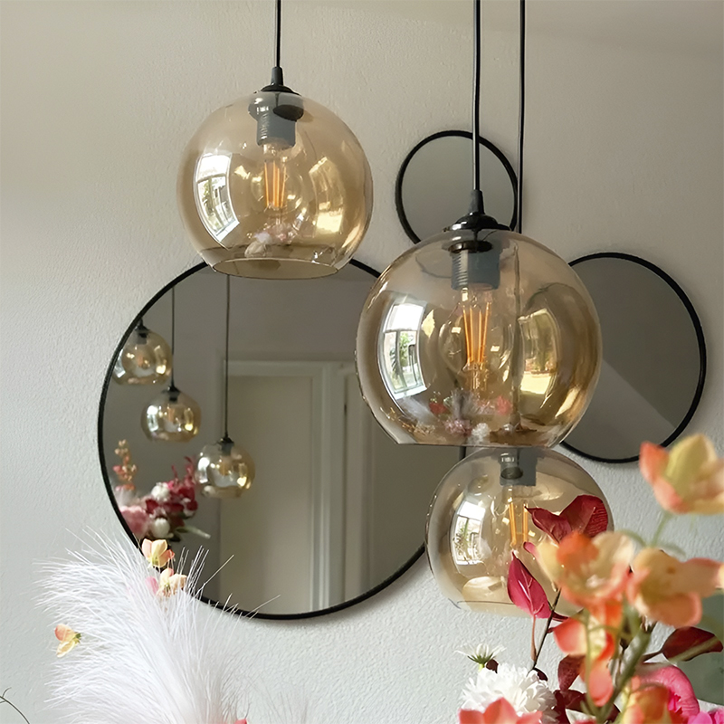 Lampada a sospensione ambrata design, Giada