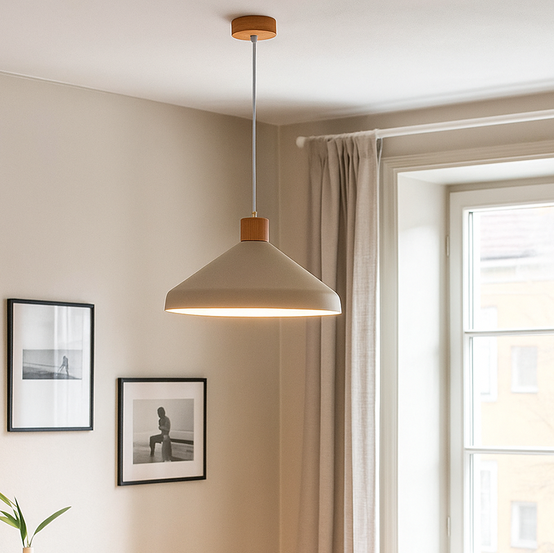 Lampada a sospensione beige rustica, Freddie