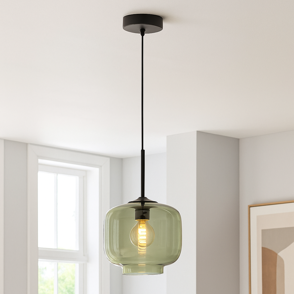 Lampada a sospensione verde retrò, Anniek