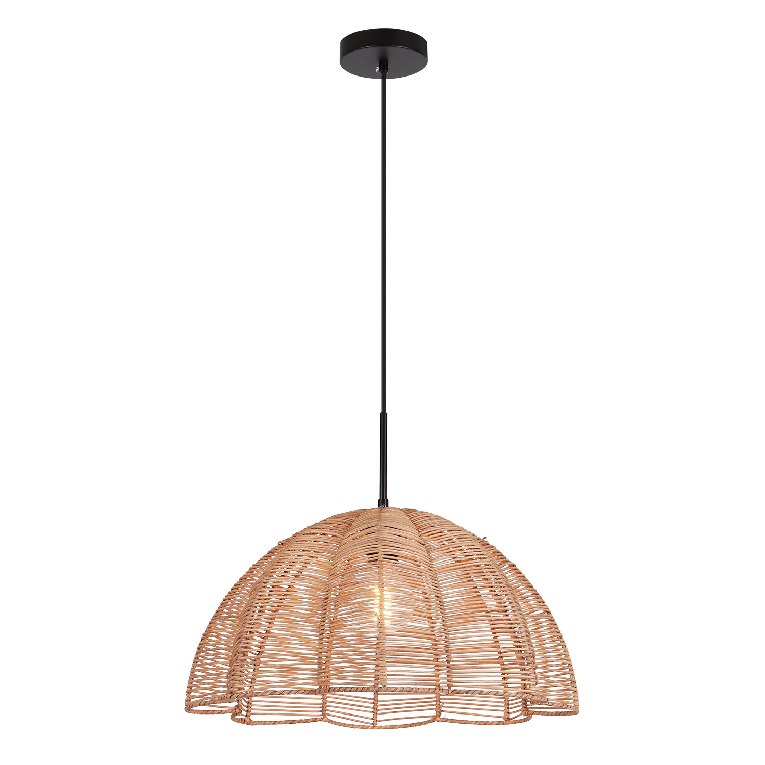 Lampada a sospensione in rattan marrone, Heather