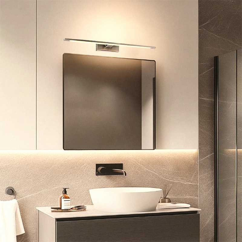 Lampada per specchio in nichel moderna, Steffy, 8W, 3000K LED, IP44