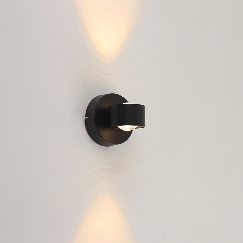 Lampada da parete up down nera moderna, Izzet, 6W, 3000K LED