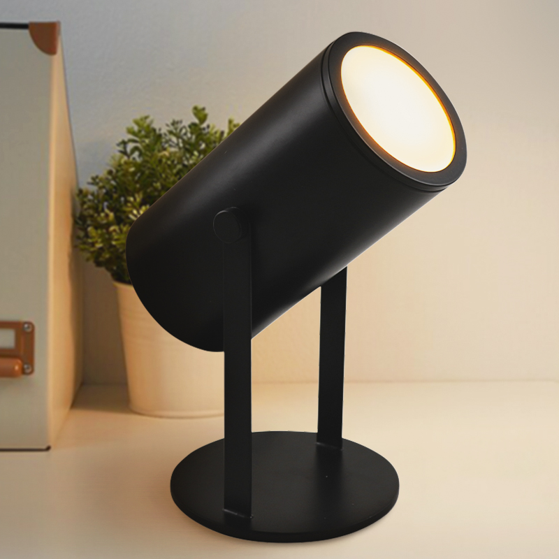 Lampada da tavolo ricaricabile nera moderna, Elko, 2W, 3000K LED, con interruttore