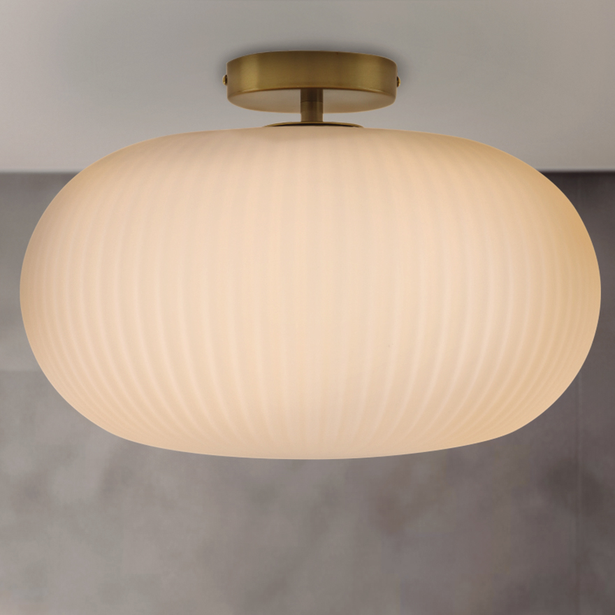 Lampada da soffitto da bagno bianca design, Elliot, IP44