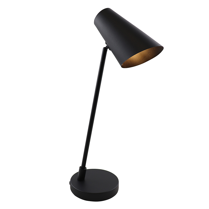 Lampada da tavolo nera moderna, Taro, con interruttore