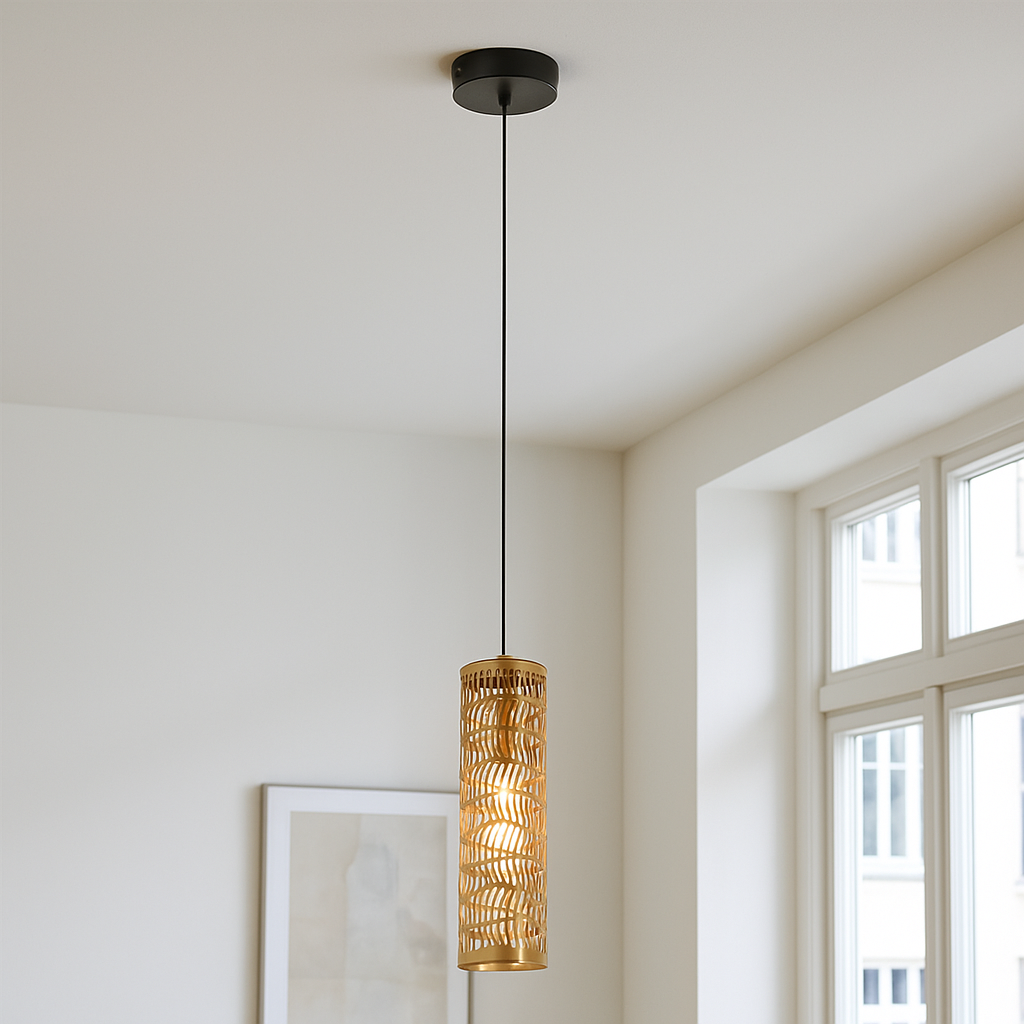 Lampada a sospensione in ottone metallo, Marli