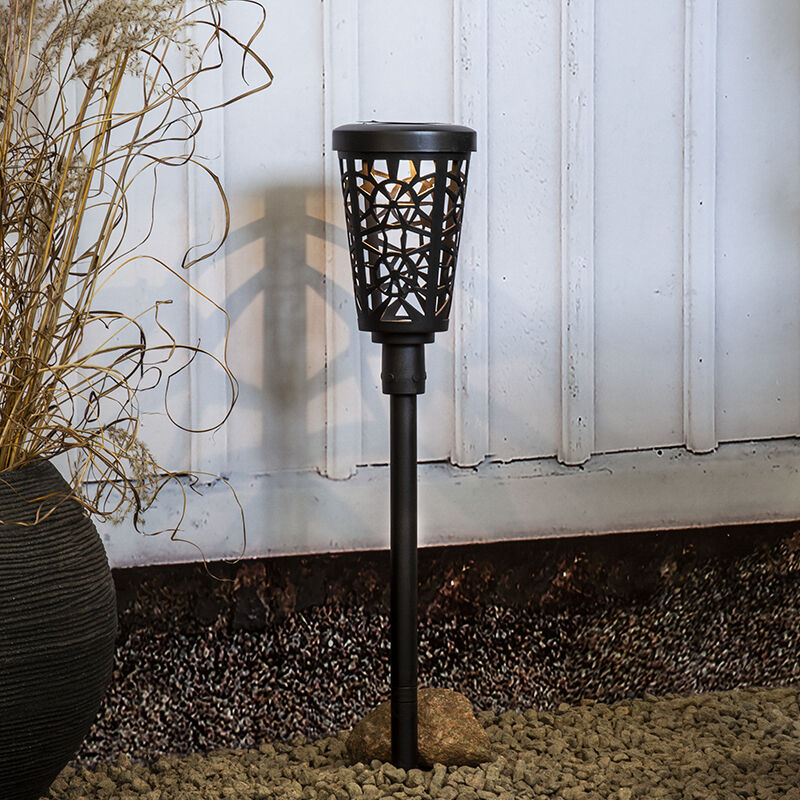 Faretto da giardino solare nero in plastica, Amresh, 0,03W, 3000K LED, IP44