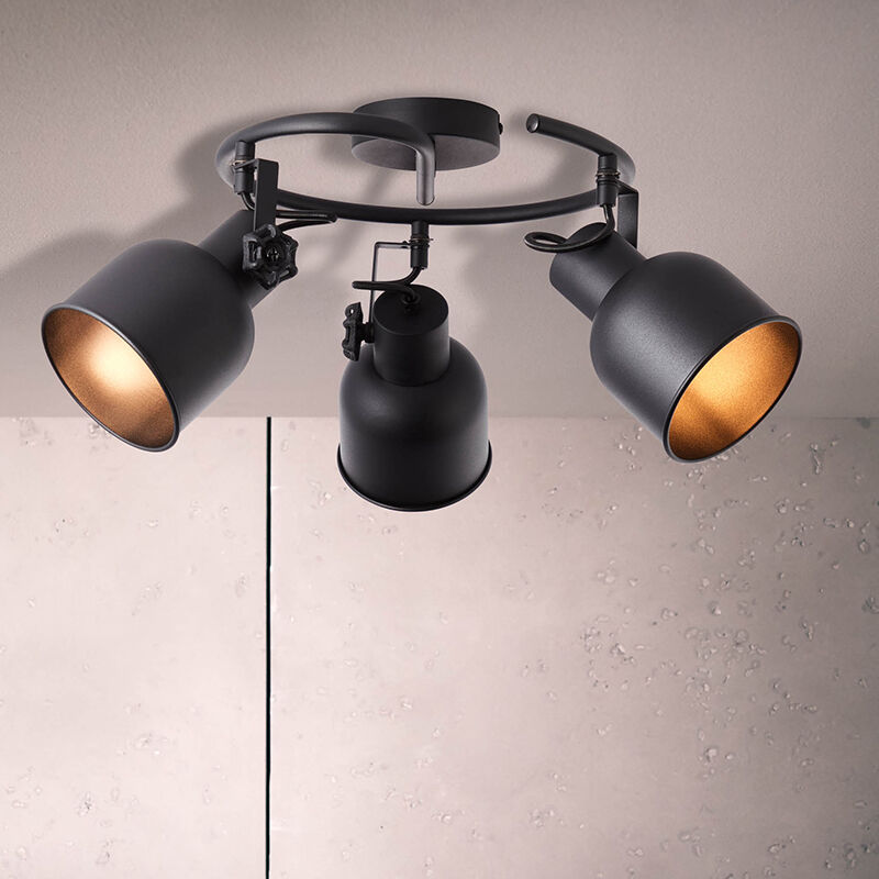 Faretto da soffitto nero industriale, Shiva