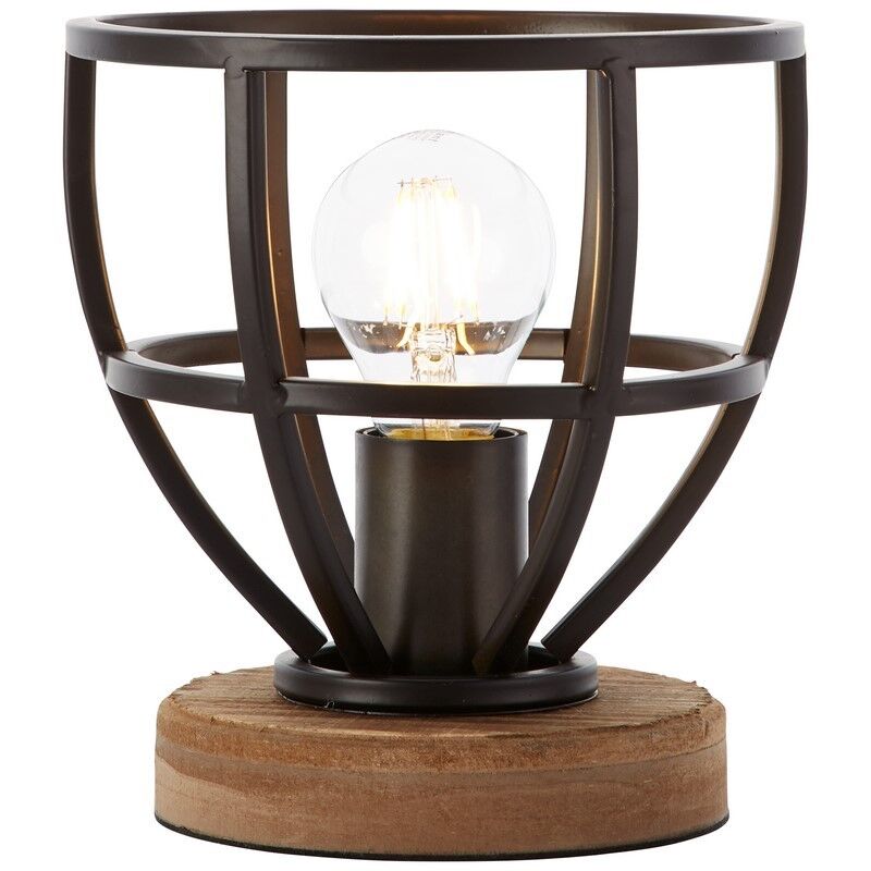 Lampada da tavolo nera moderna, Esmee, con interruttore