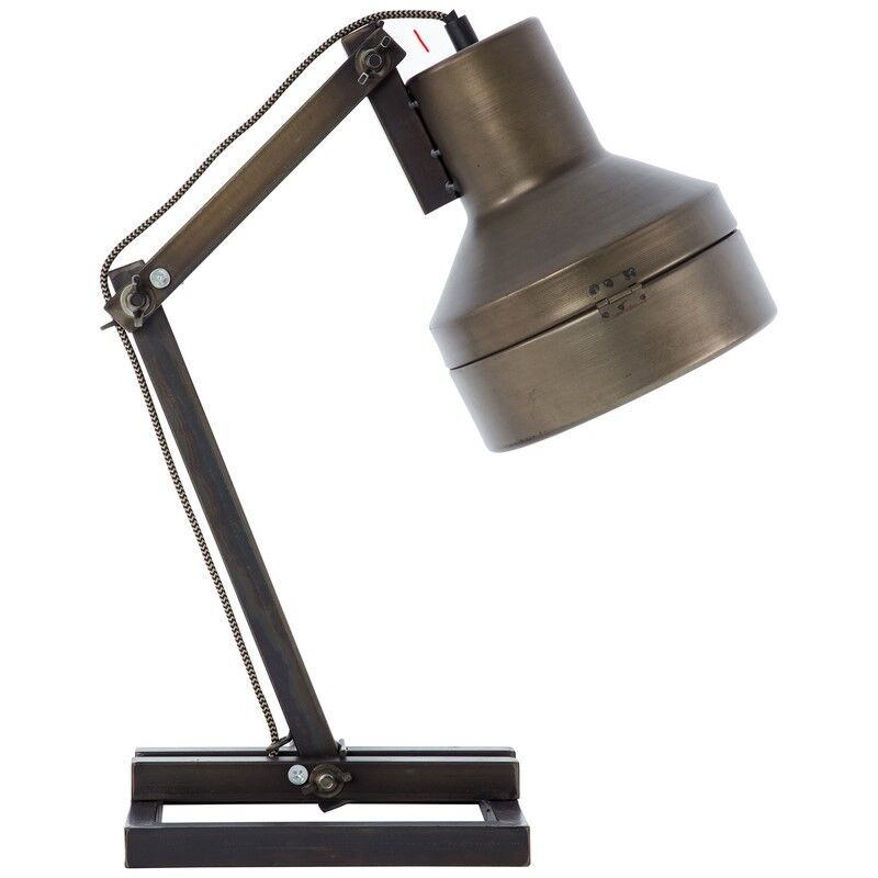 Lampada da tavolo nera retrò, Eliza, con interruttore