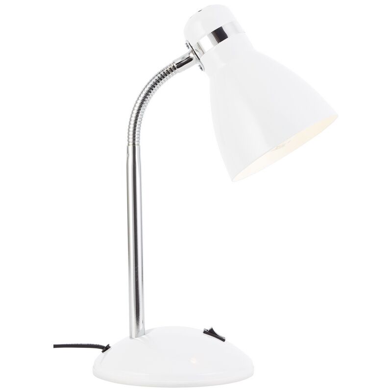 Lampada da scrivania bianca in plastica, Santana, con interruttore