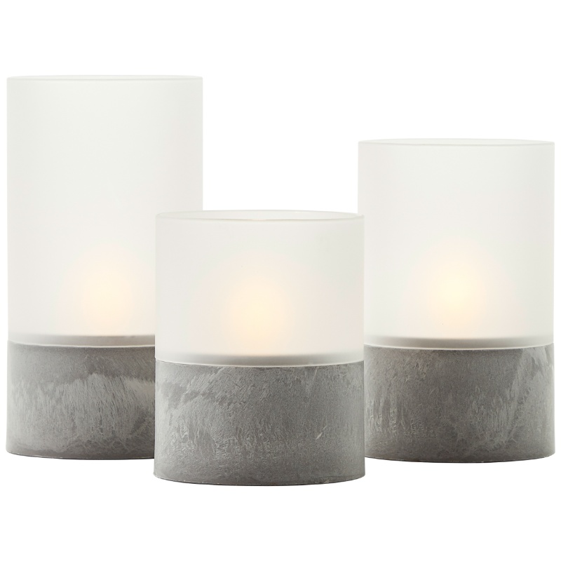 Set di candele da esterno, Volkan, grigio