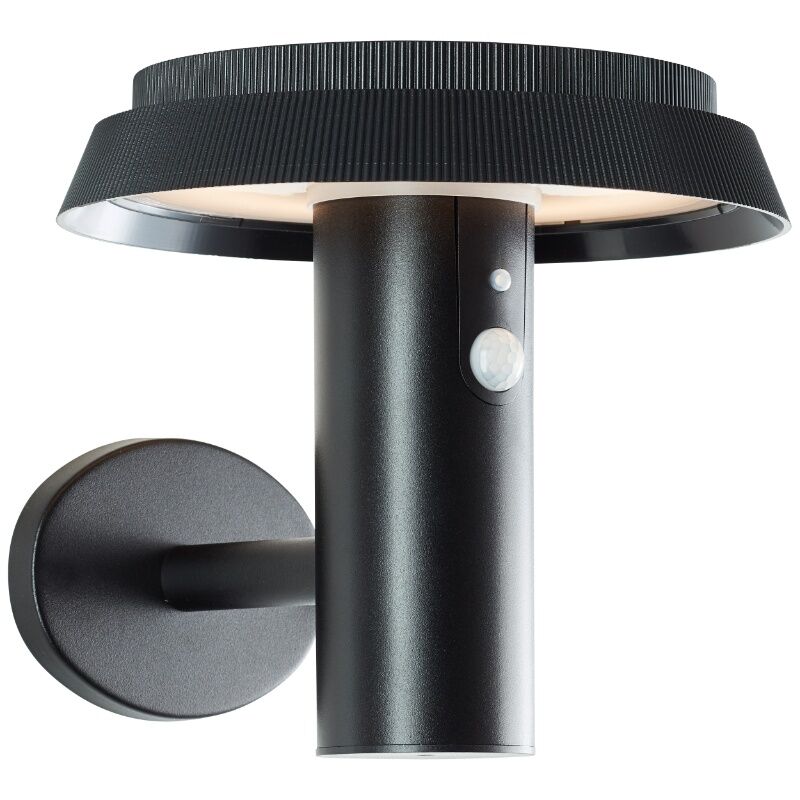 Applique da esterno solare nera metallo, Ridvan, 4W, 3000K LED, IP44