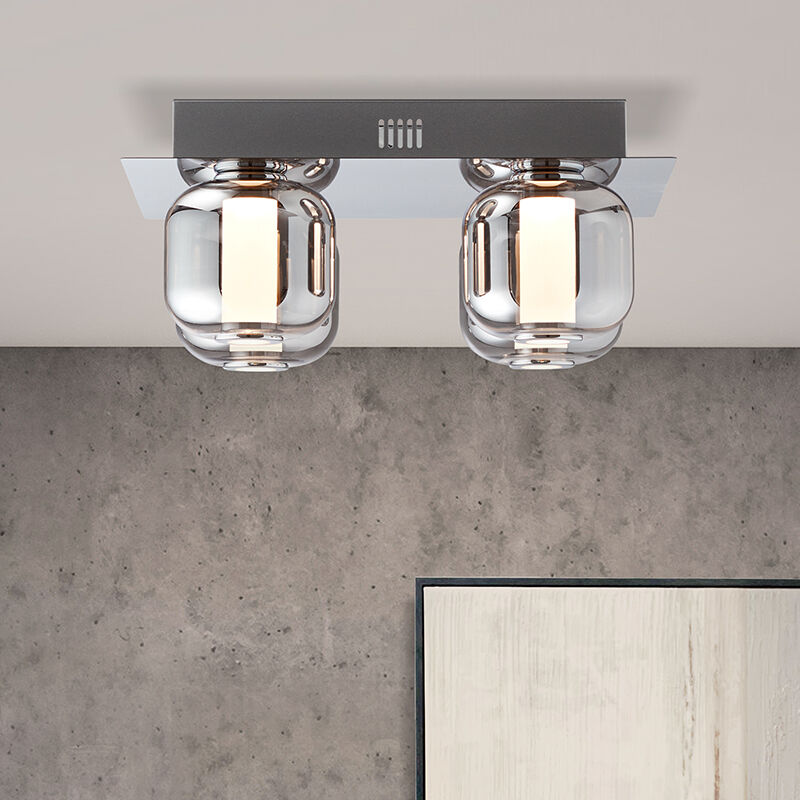 Lampada da soffitto cromata design, Emmely, 22W, 3000K LED