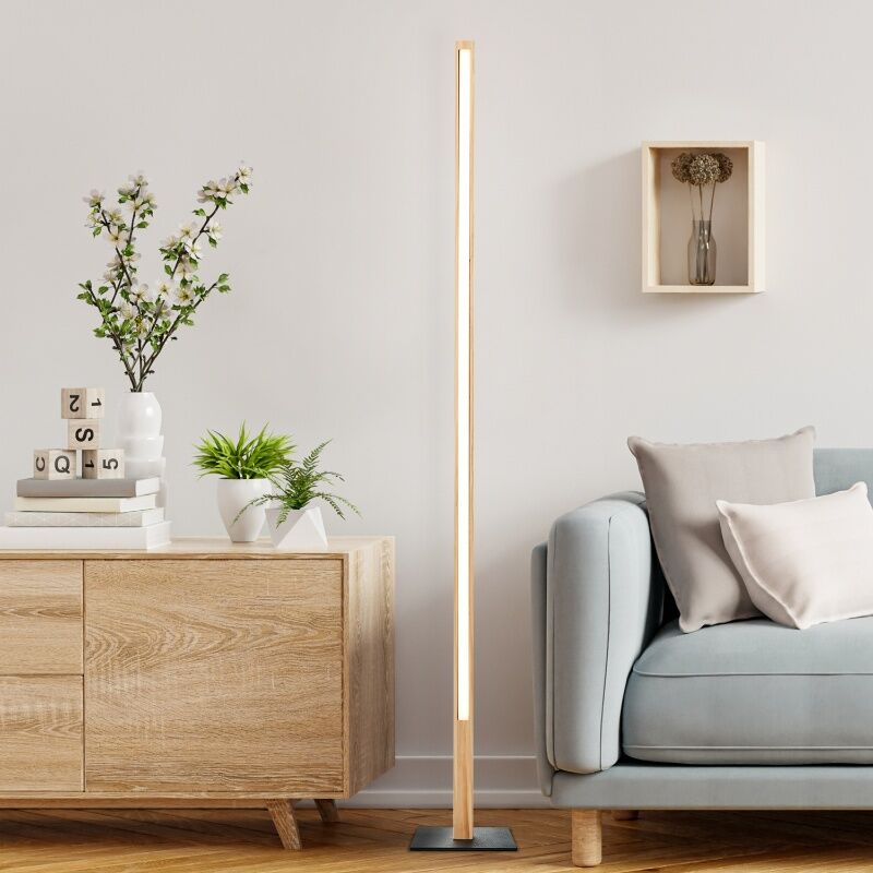 Piantana da lettura da terra marrone rustica, Renuka, 12W, 3000K LED, con interruttore