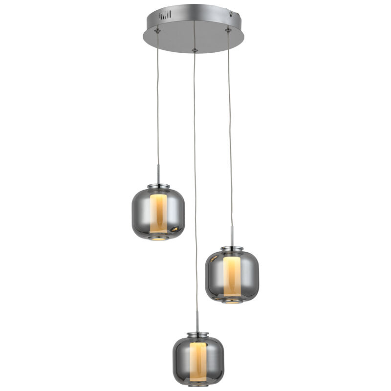 Lampada a sospensione cromata design, Emmely, 17W, 3000K LED