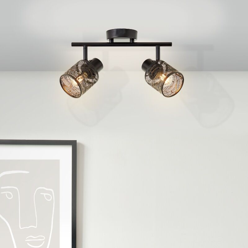 Faretto da soffitto nero industriale, Raquel