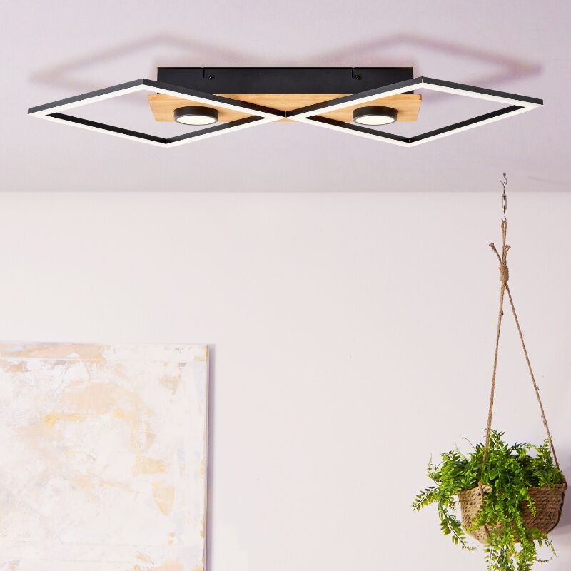 Plafoniera in legno nera, Virginia, 32W, 3000K LED