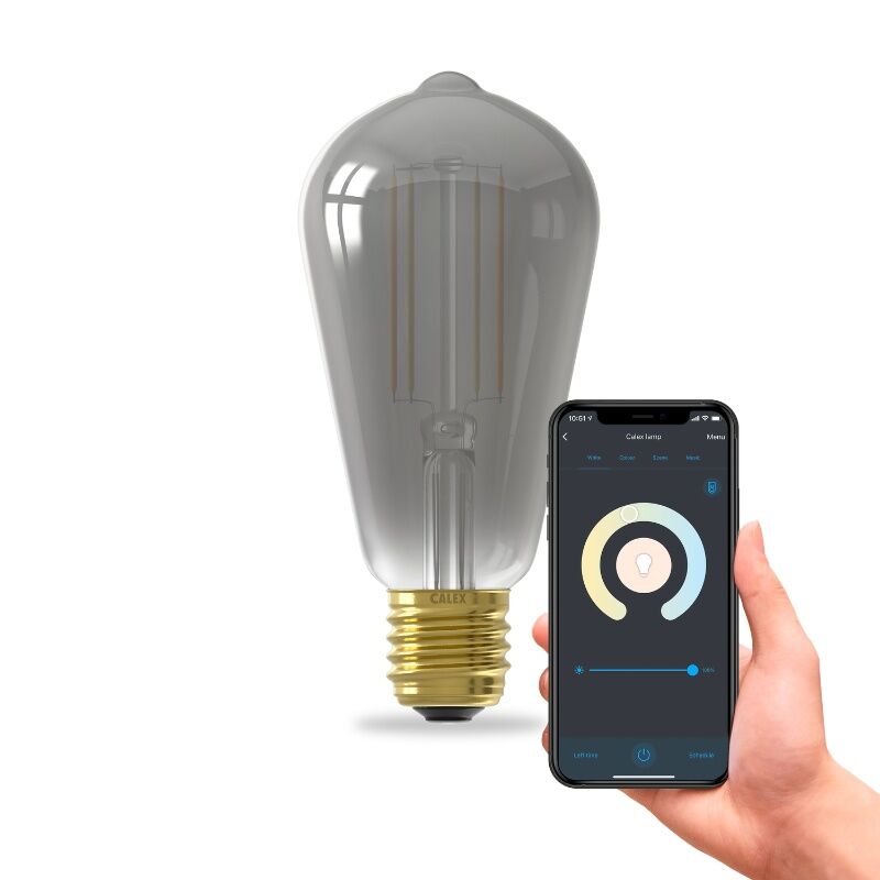 Calex lampadina LED smart E27 grigio, 7W, 1800K