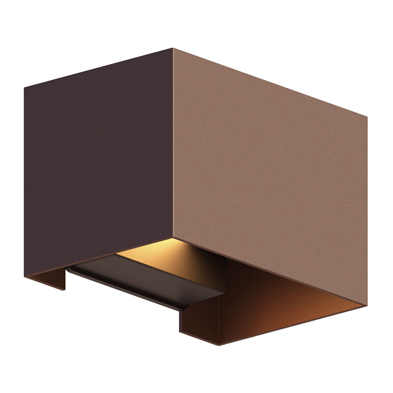Lampada da parete up down color ruggine in alluminio, Dion, 7W, 3000K LED, IP54
