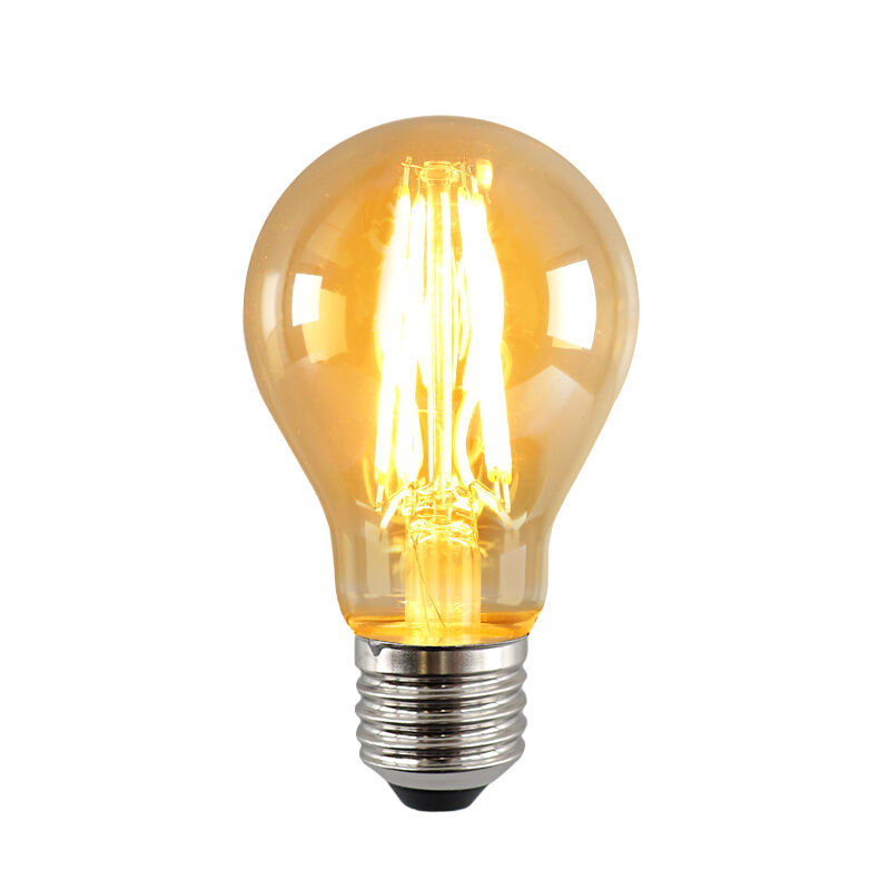 Lampadina LED Olucia E27 dimmerabile, A60, 5w, vetro ambrato, 2400k