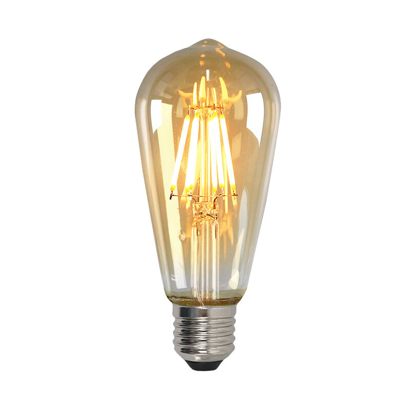 Lampadina LED Olucia E27 Edison dimmerabile, ST58, 5w, vetro ambrato, 2200k