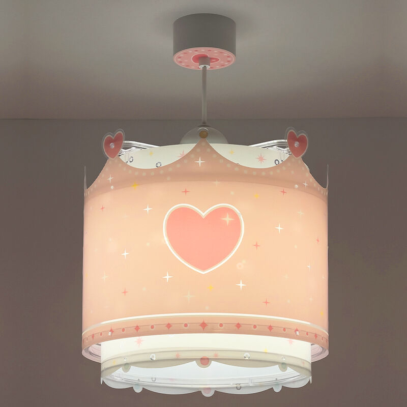 Lampada a sospensione per bambini rosa in plastica, Queen