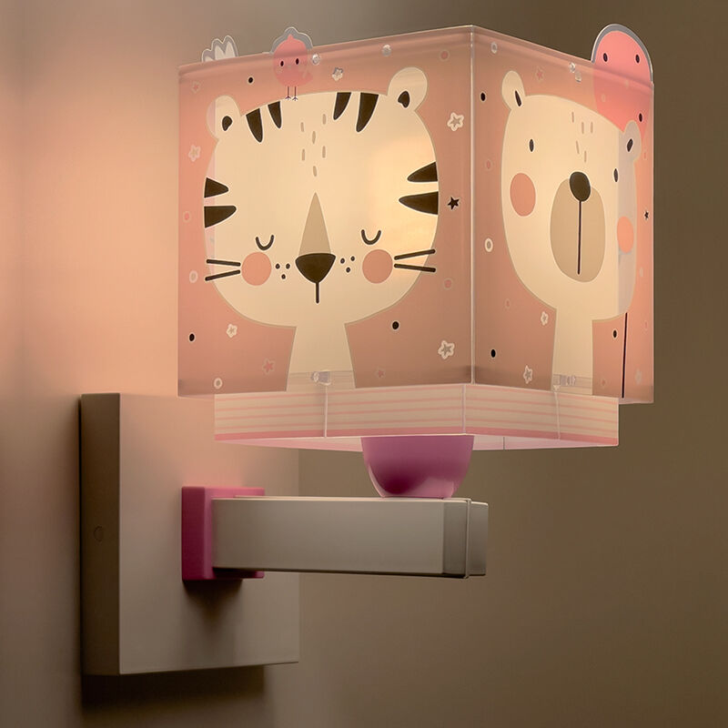 Applique da parete per bambini rosa in plastica, Baby jungle