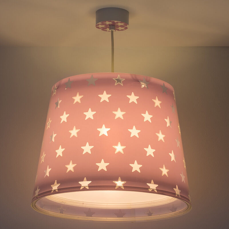 Lampada a sospensione per bambini viola in plastica, Stars