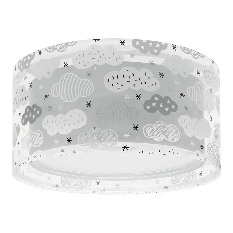 Lampada da soffitto per bambini grigia in plastica, Clouds