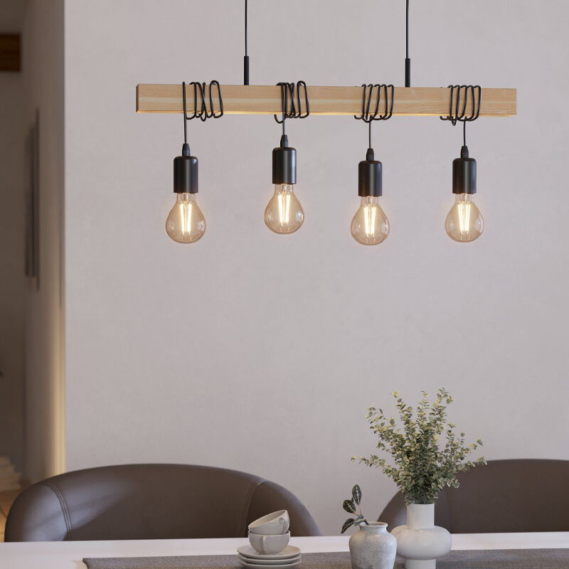 Lampada a sospensione in legno marrone, Anton