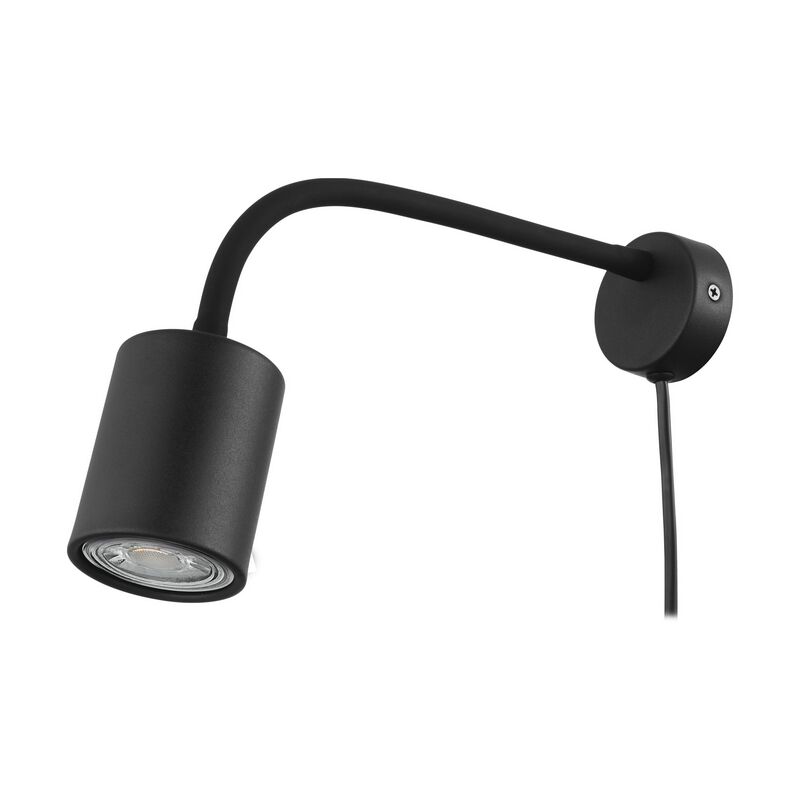 Faretto da soffitto nero in acciaio, Samiha, con interruttore