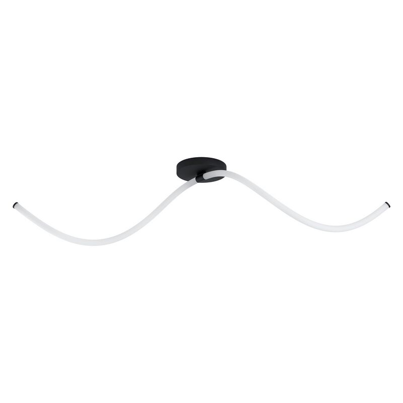 Plafoniera nera in acciaio, Allal, 12W, 3000K LED