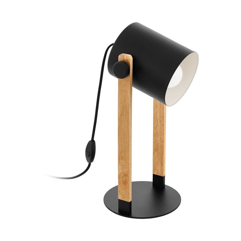 Lampada da tavolo crema in acciaio, Kaspar, con interruttore