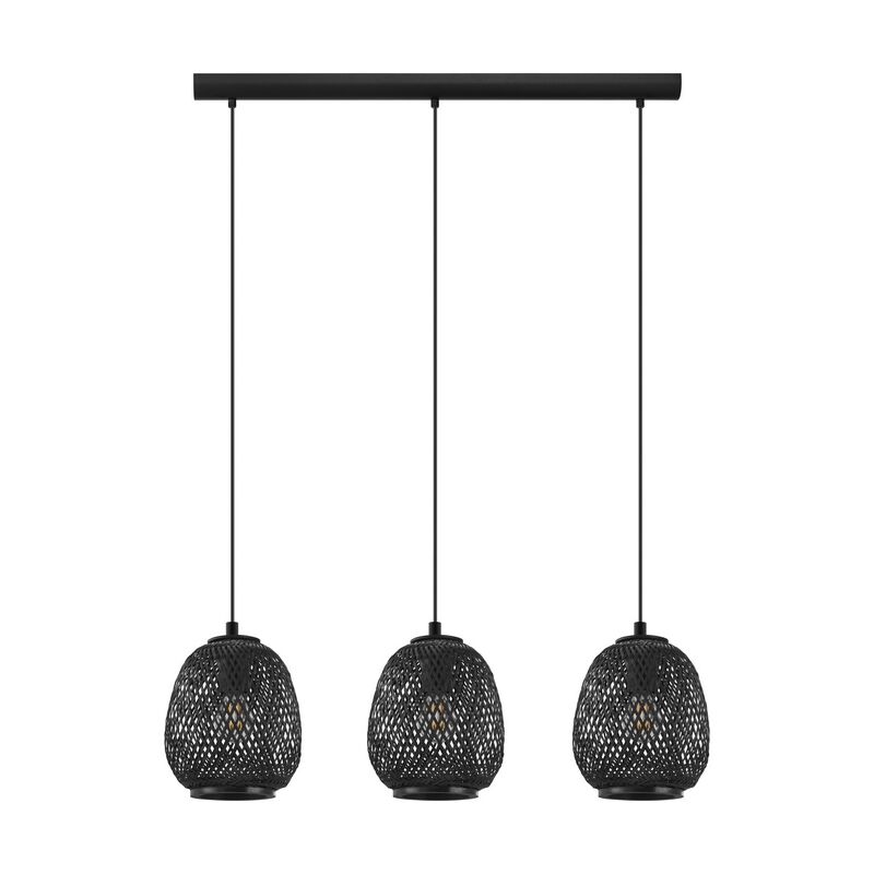 Lampada a sospensione in legno nera, Nicole