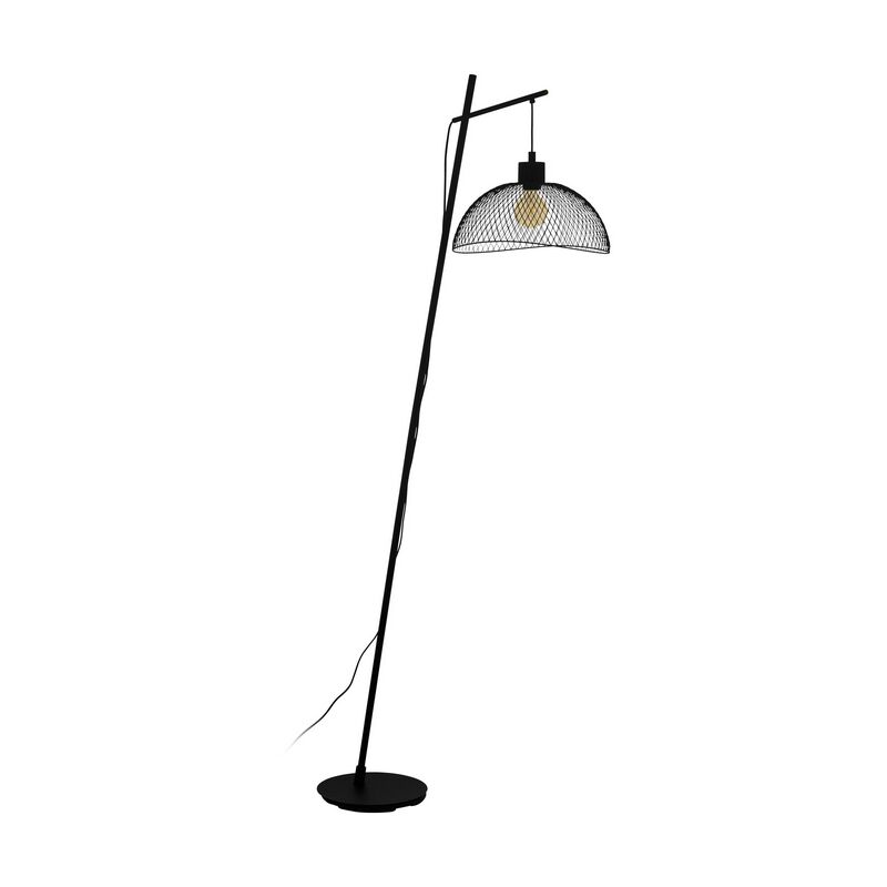 Lampada da terra nera in acciaio, Ritish, con interruttore
