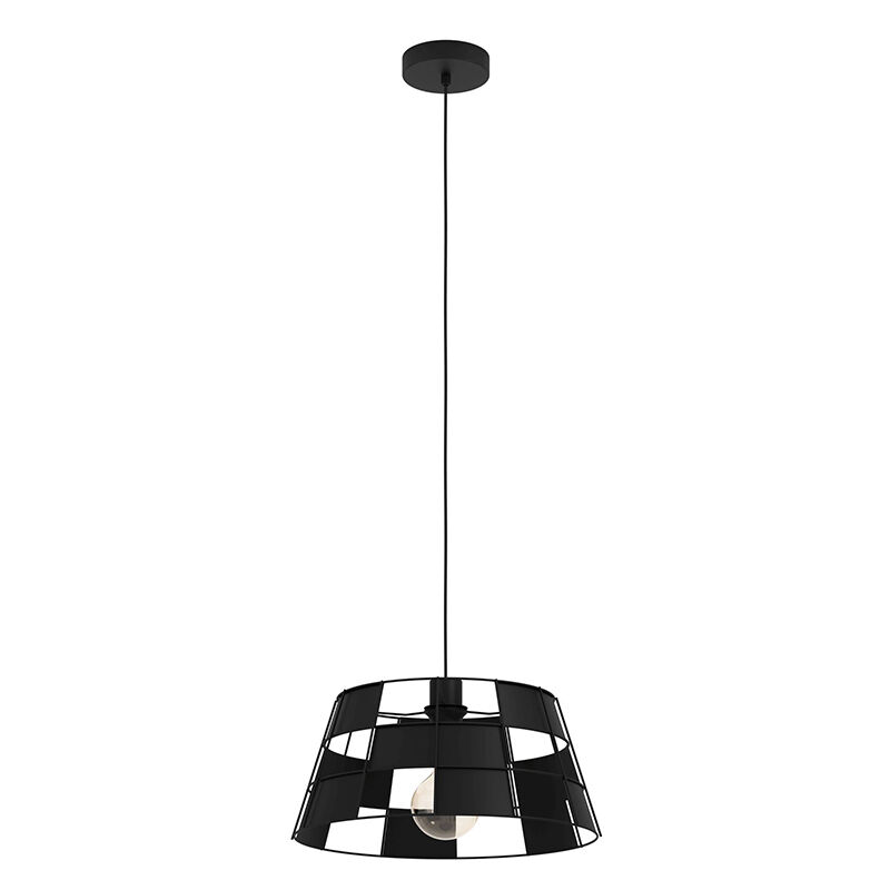 Lampada a sospensione nera in alluminio, Nelly
