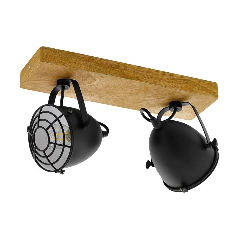 Faretto da soffitto in legno marrone, Pasquale