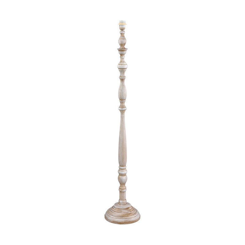 Lampada da terra in legno bianca, Ayden, con interruttore