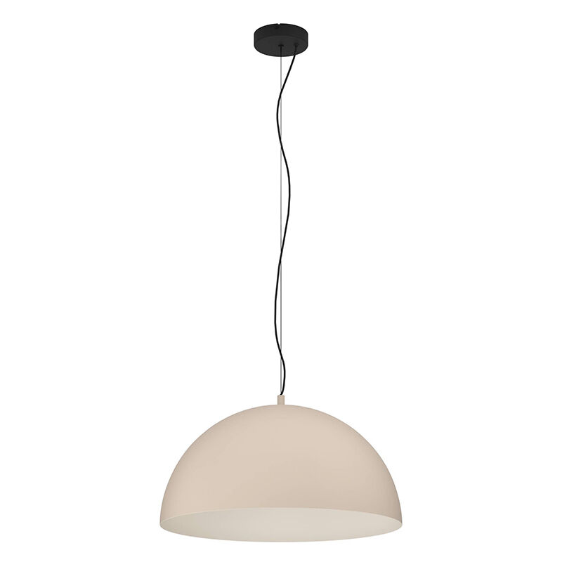 Lampada a sospensione semisfera beige in acciaio, Geneva